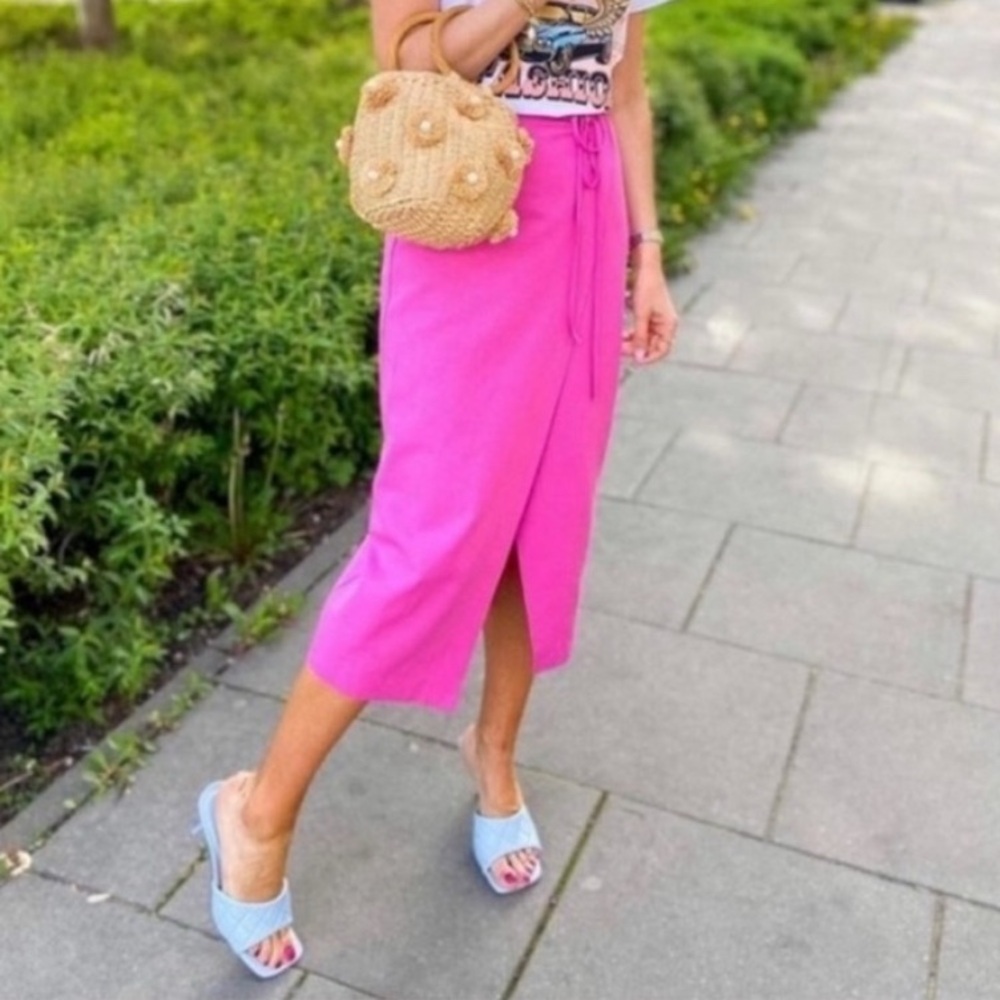 Zara Wrap Pareo Midi Skirt